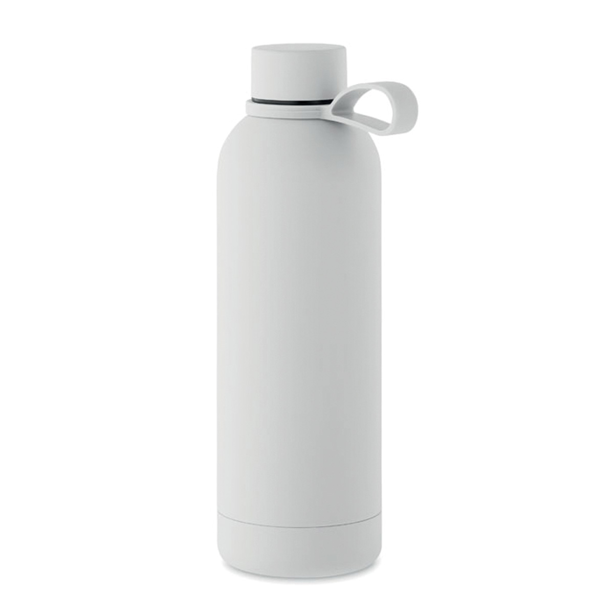 Vacum-thermosfles-met-draaglus-Gerecycled-RVS-500-ml-bedrukken-wit