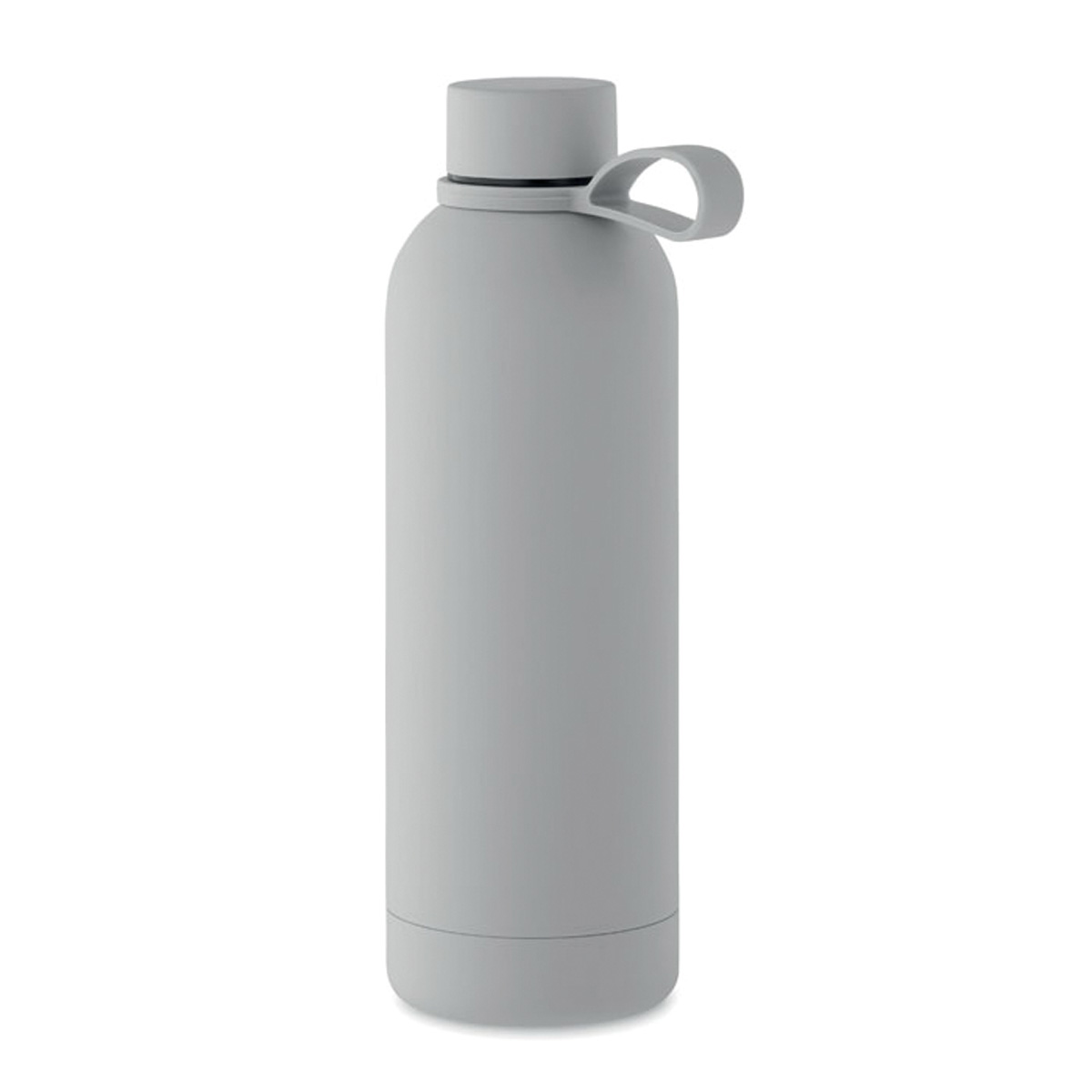 Vacum-thermosfles-met-draaglus-Gerecycled-RVS-500-ml-bedrukken-grijs