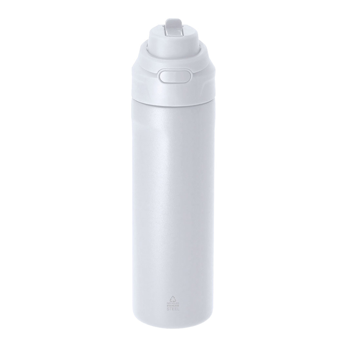 Thermosfles-met-rietje-en-draaglus-Gerecycled-RVS-700-ml-bedrukken-wit