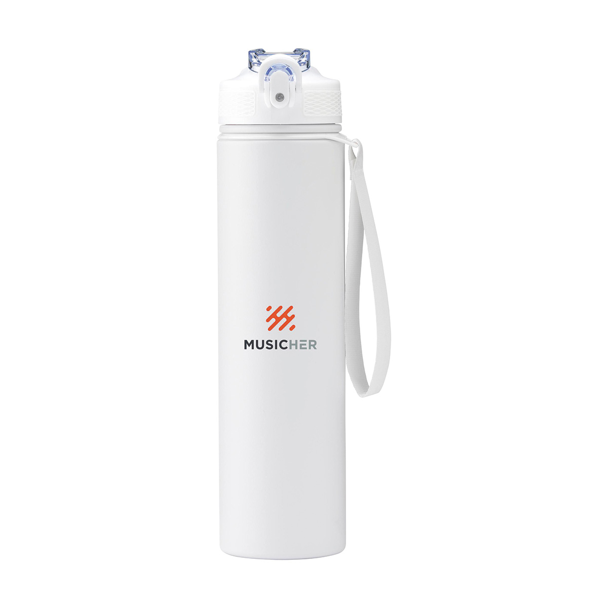 Thermosfles-met-rietje-en-draaglus-Gerecycled-RVS-750-ml-bedrukken-wit