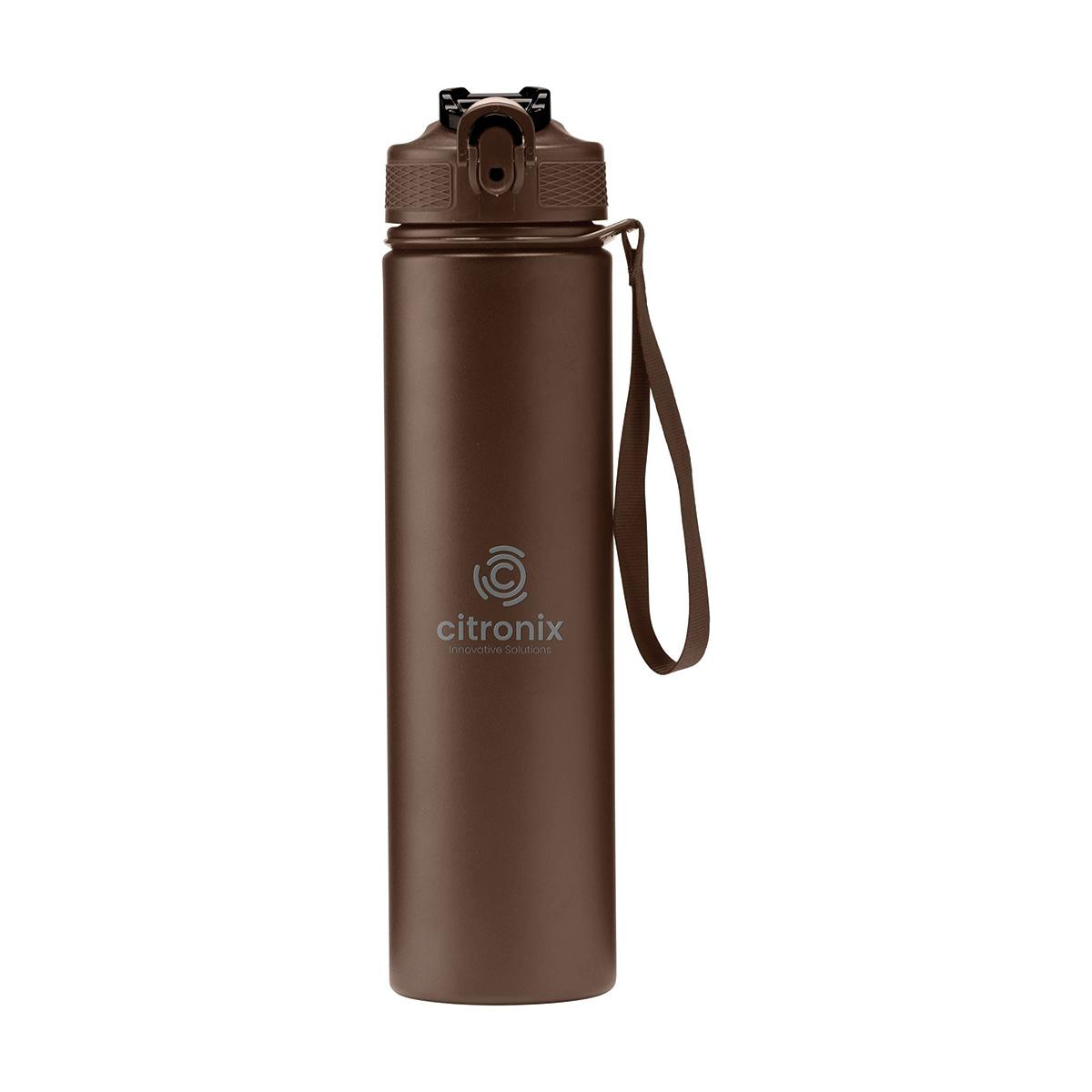Thermosfles-met-rietje-en-draaglus-Gerecycled-RVS-750-ml-bedrukken-bruin