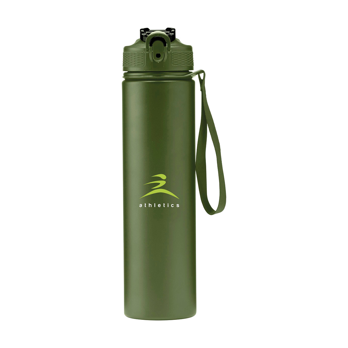 Thermosfles-met-rietje-en-draaglus-Gerecycled-RVS-750-ml-bedrukken-donkergroen
