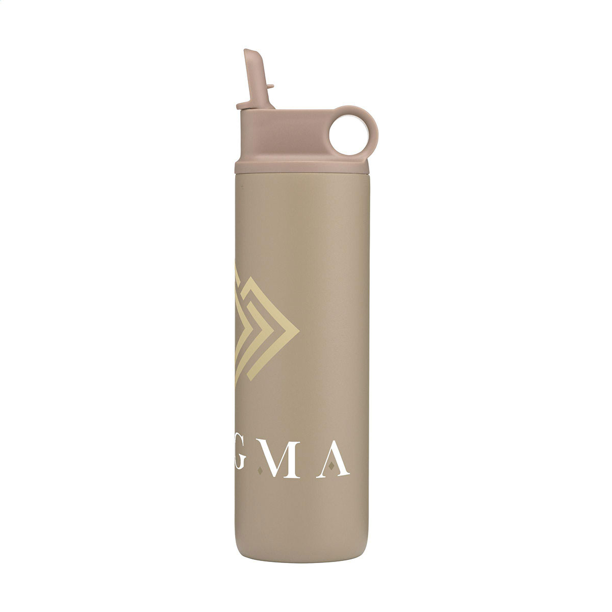 Thermosfles-met-rietje-Gerecycled-RVS-800-ml-bedrukken-beige