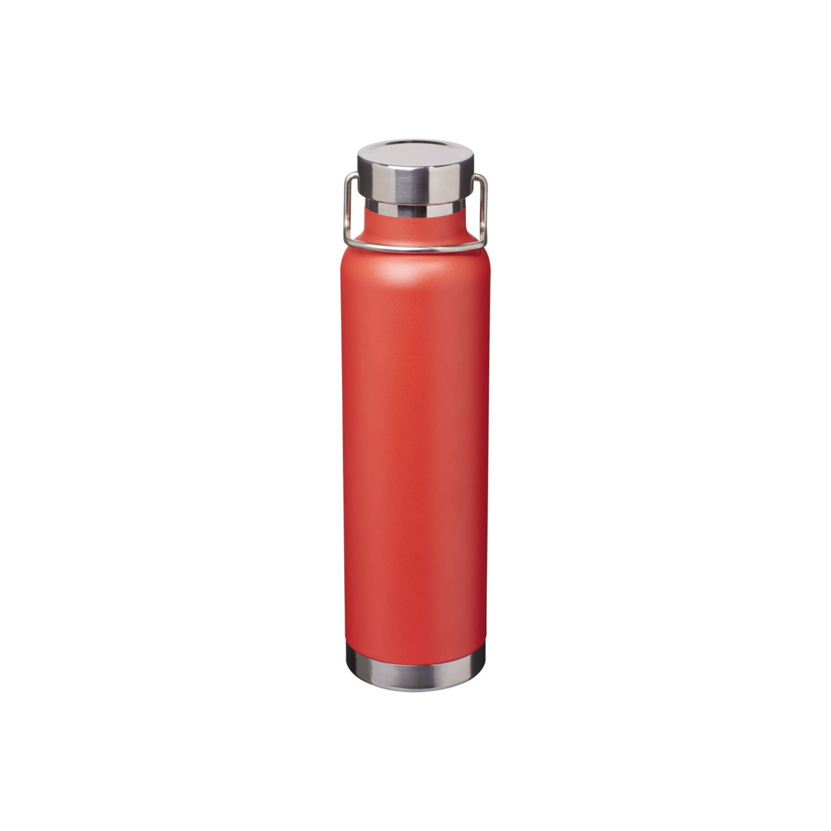 Thermosfles-Gerecycled-RVS-650-ml-bedrukken-rood