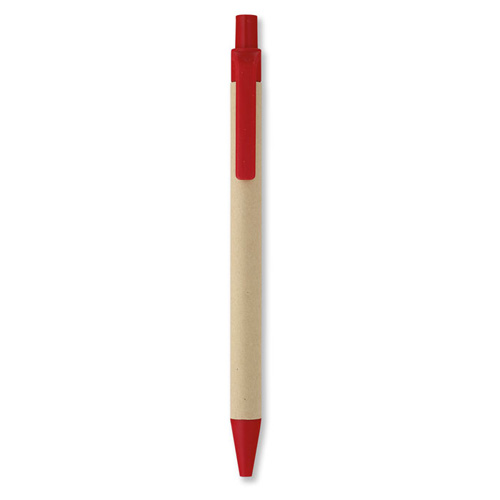 Balpen-van-biologisch-afbreekbaar-mas-Gerecycled-papier-bedrukken-rood