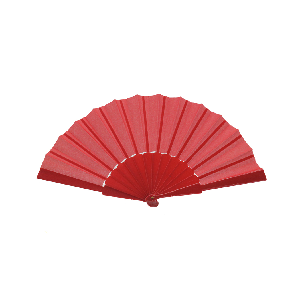 Basic-waaier-Kunststof-handvat-bedrukken-rood