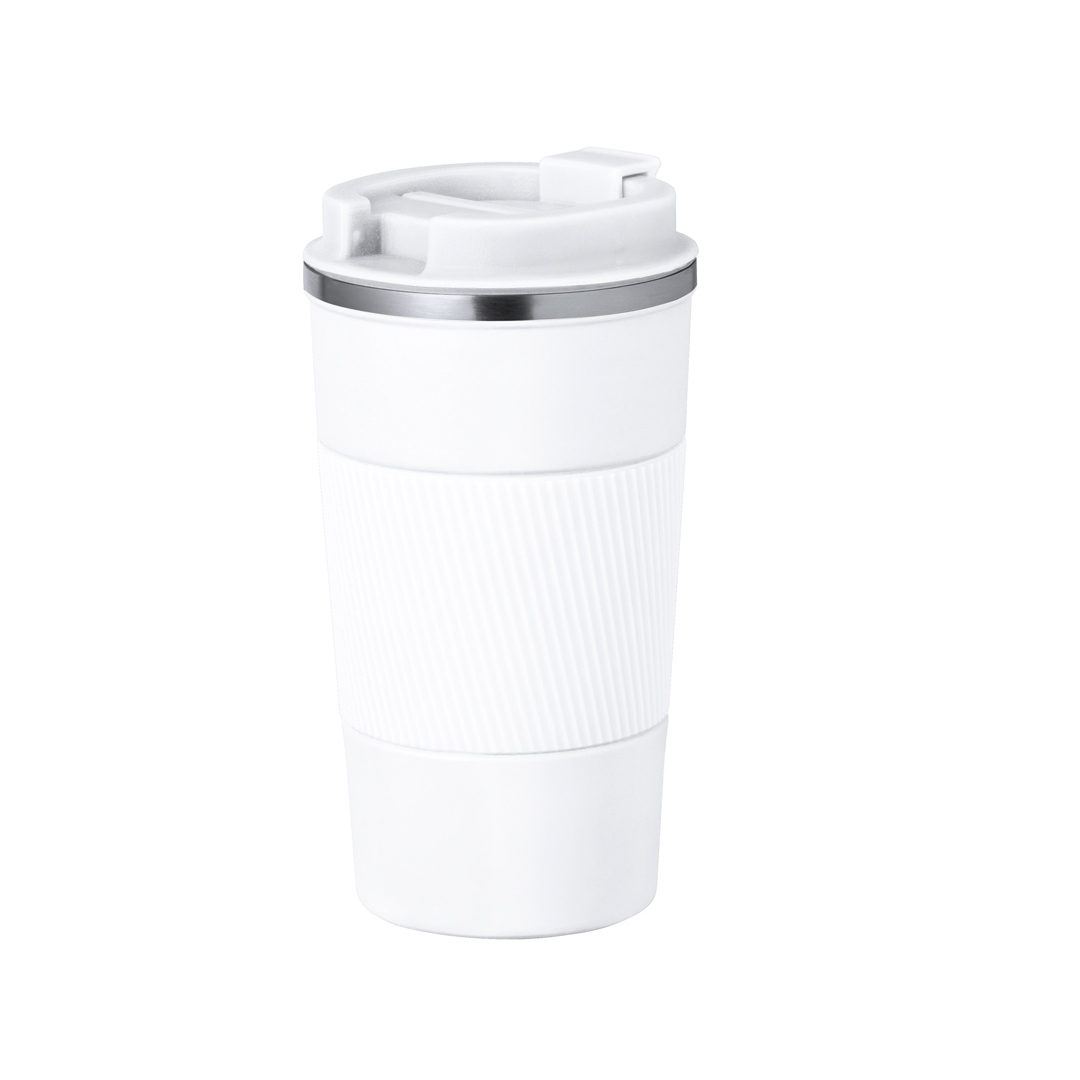 RVS-thermosbeker-Siliconen-grip-400-ml-bedrukken-wit