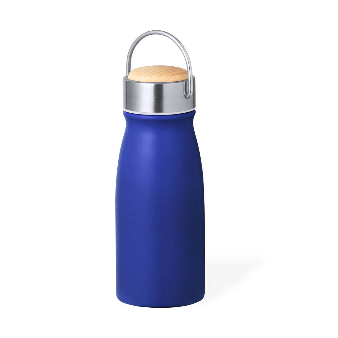 Thermosbeker-met-handvat-RVS-en-hout-350-ml-bedrukken-blauw