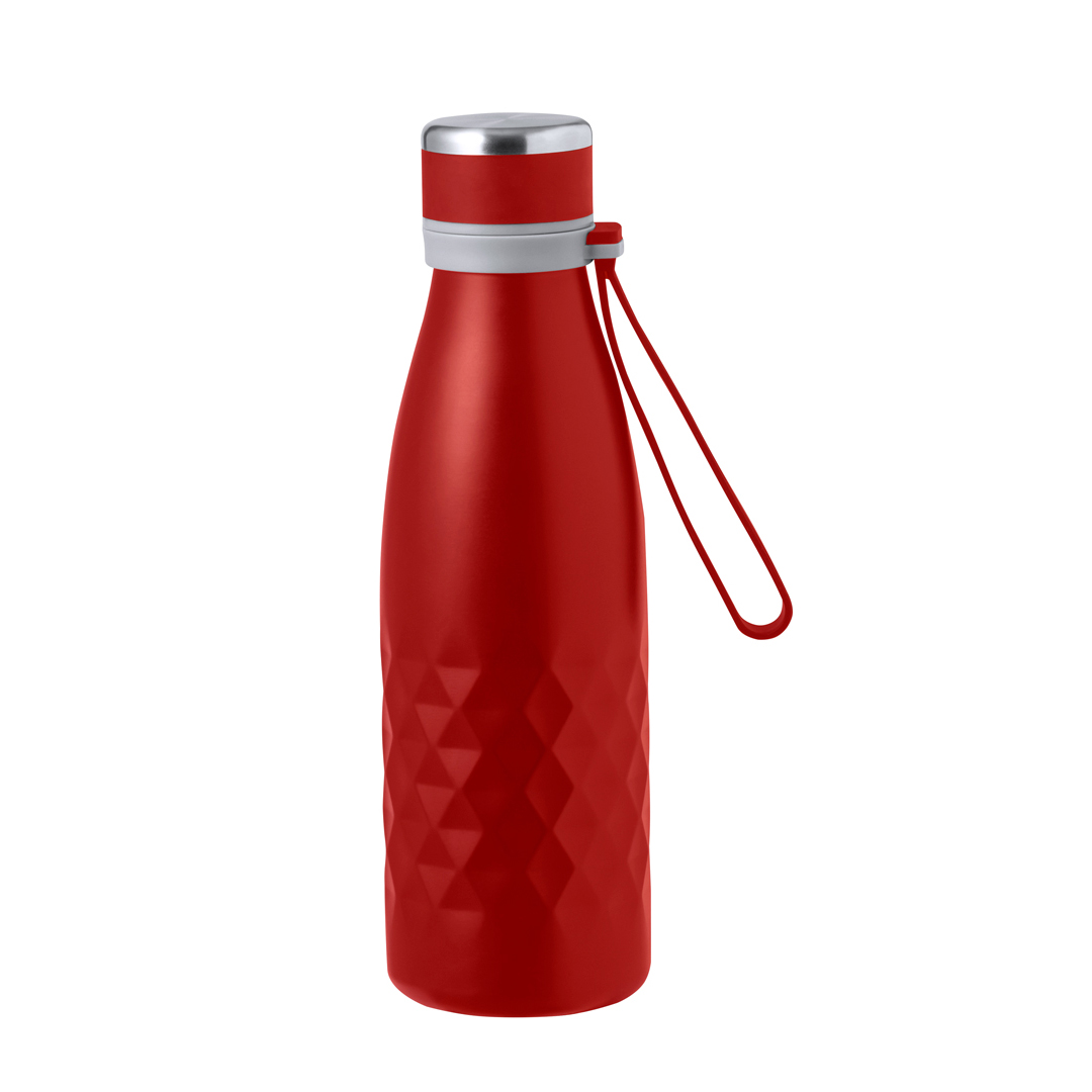 Thermosfles-met-ruitpatroon-Draaglus-RVS-550-ml-bedrukken-rood