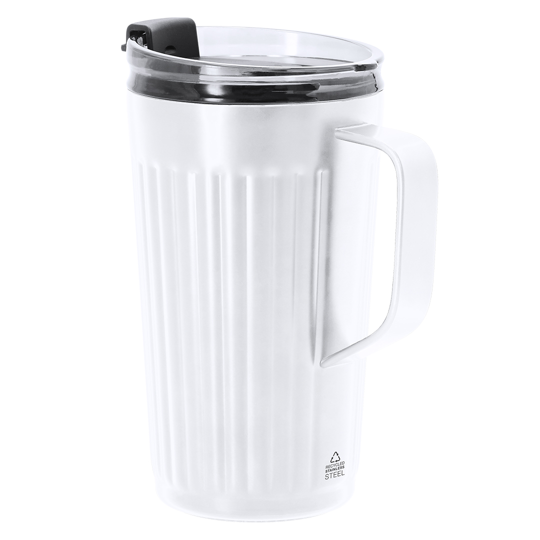 Metallic-thermosbeker-Gerecycled-RVS-350-ml-bedrukken-wit