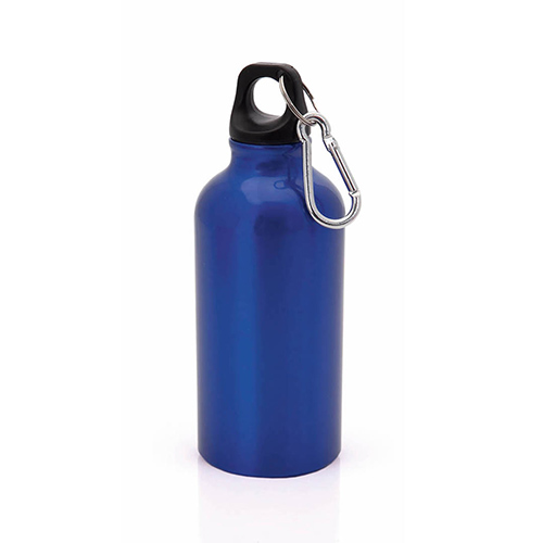 Aluminium-waterfles-met-karabijnhaak-400-ml-bedrukken-blauw