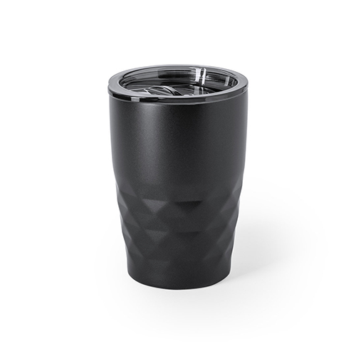 Metallic-thermosbeker-Talgra-RVS-350-ml-bedrukken-zwart
