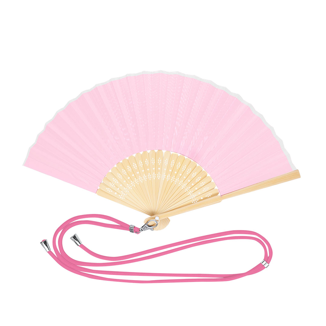 Basic-waaier-Bamboe-handvat-Met-koord-bedrukken-roze