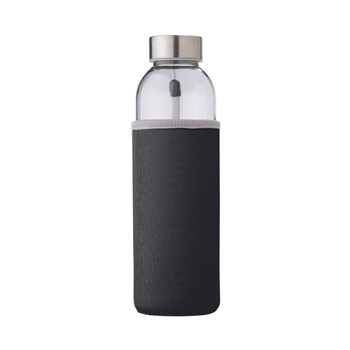 Glazen-fles-met-hoes-500-ml-bedrukken-zwart