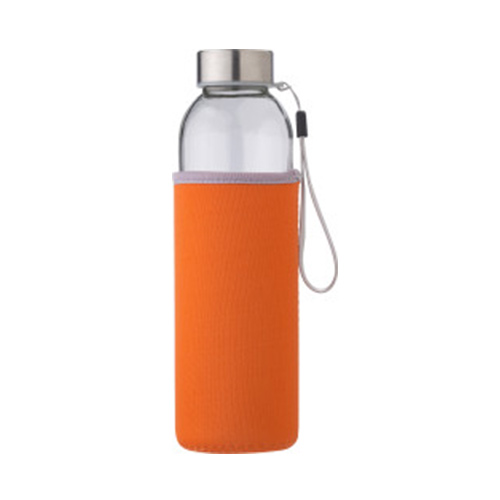 Glazen-fles-met-hoes-500-ml-bedrukken-oranje