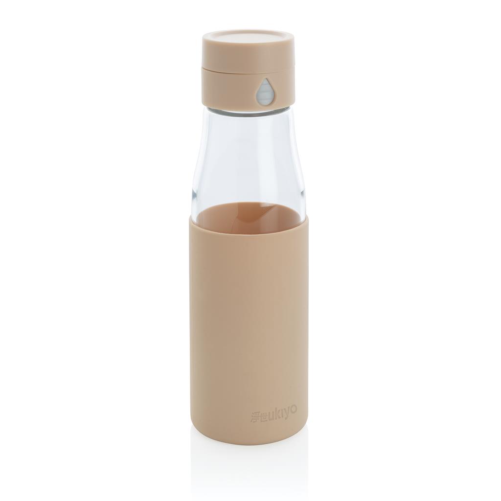 Ukiyo-waterfles-met-sleeve-Borosilicaatglas-600-ml-bedrukken-bruin