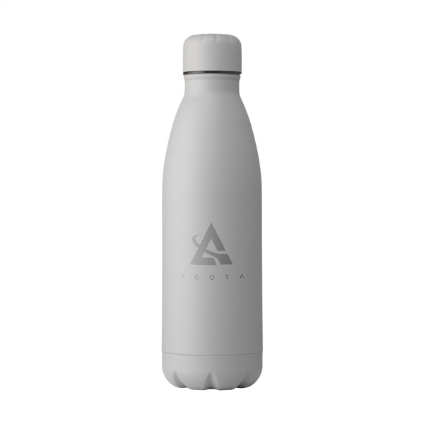 Dubbelwandige-thermosfles-mat-Gerecycled-RVS-500-ml-bedrukken-grijs