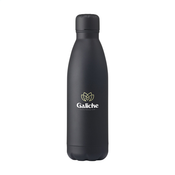 Dubbelwandige-thermosfles-mat-Gerecycled-RVS-500-ml-bedrukken-zwart