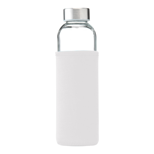 Glazen-drinkfles-met-hoes-Neopreen-500-ml-bedrukken-wit