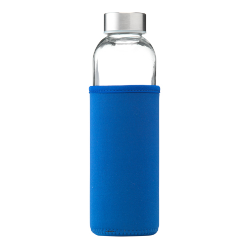 Glazen-drinkfles-met-hoes-Neopreen-500-ml-bedrukken-blauw