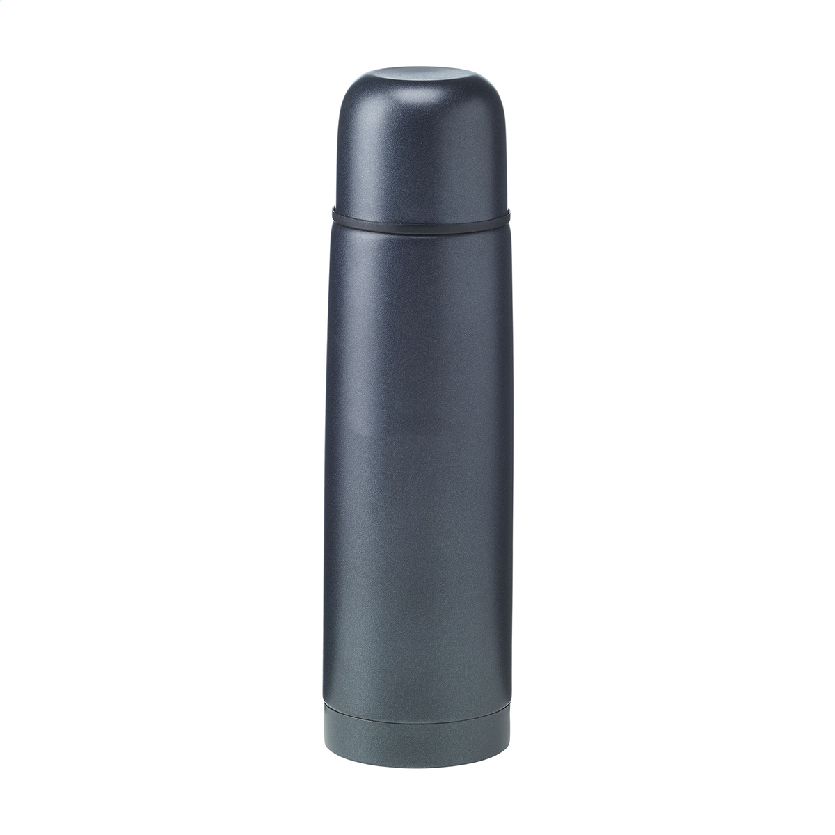 Frosted-metallic-thermosfles-Gerecycled-RVS-500-ml-bedrukken-zwart