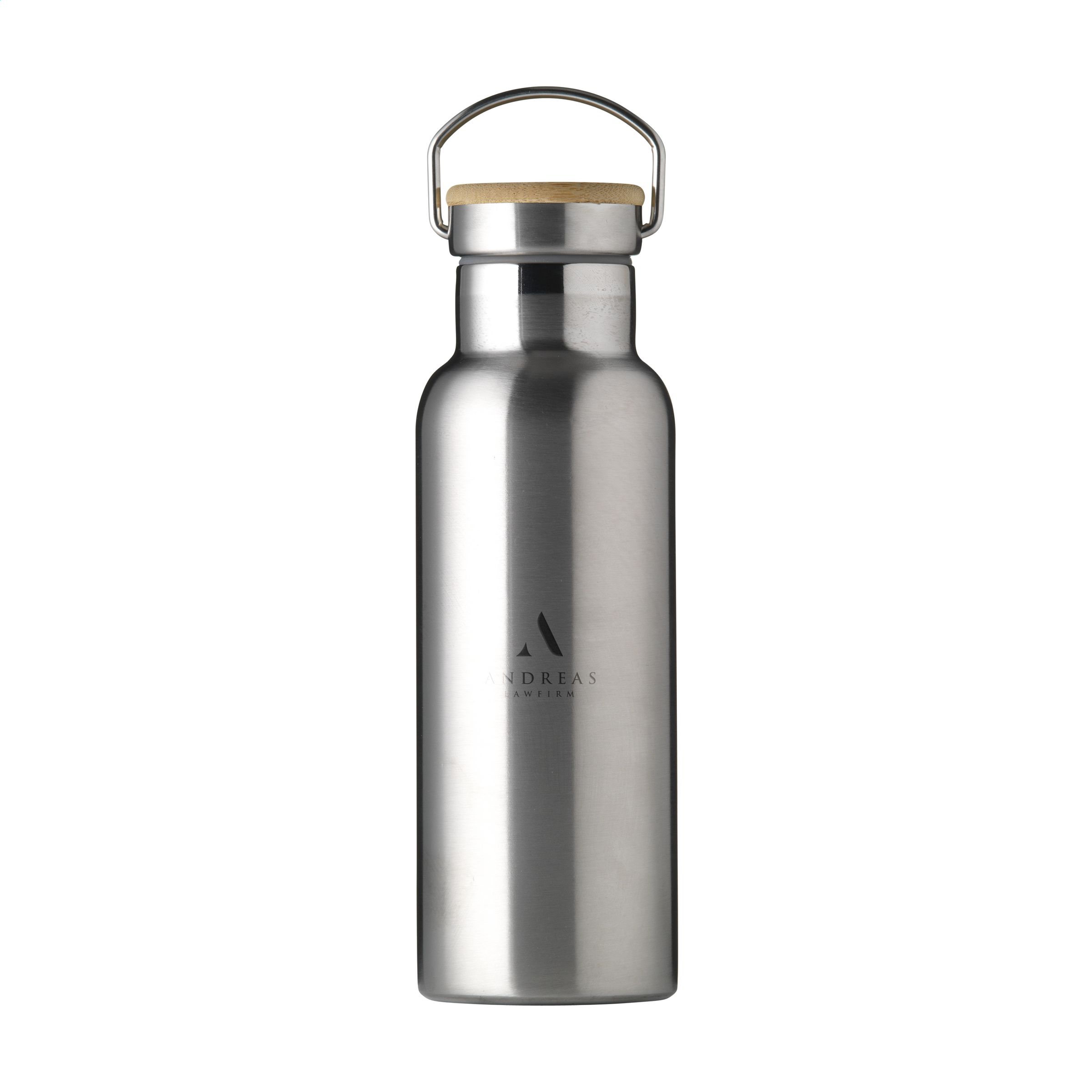 Thermosfles-met-handvat-Gerecycled-RVSbamboe-500-ml-bedrukken-zilver