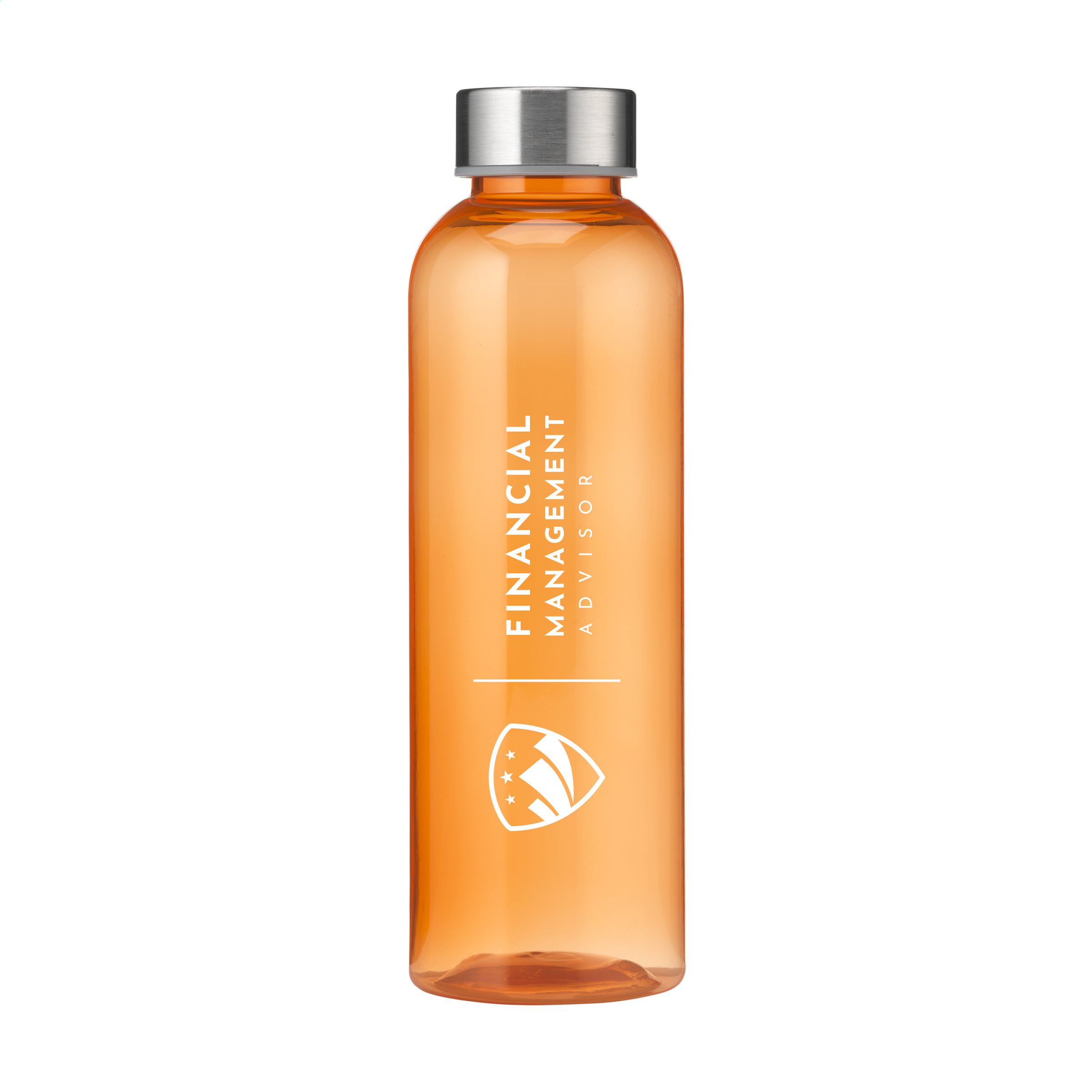 RPET-waterfles-met-RVS-schroefdop-500-ml-bedrukken-oranje