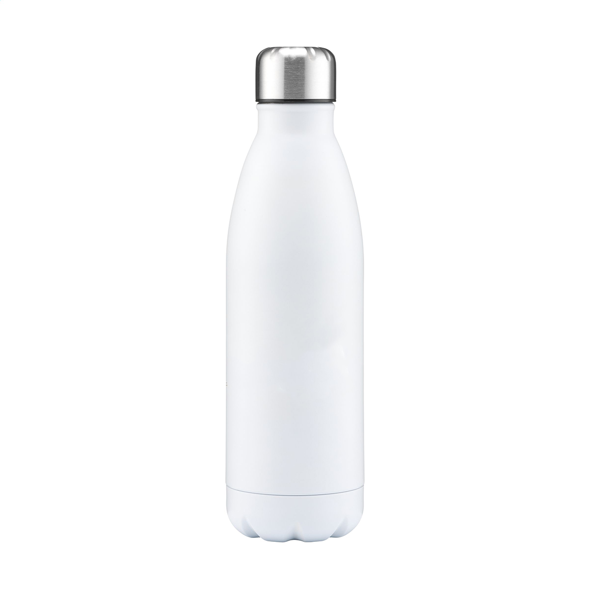 Waterfles-met-zilveren-schroefdop-Mat-RVS-750-ml-bedrukken-wit