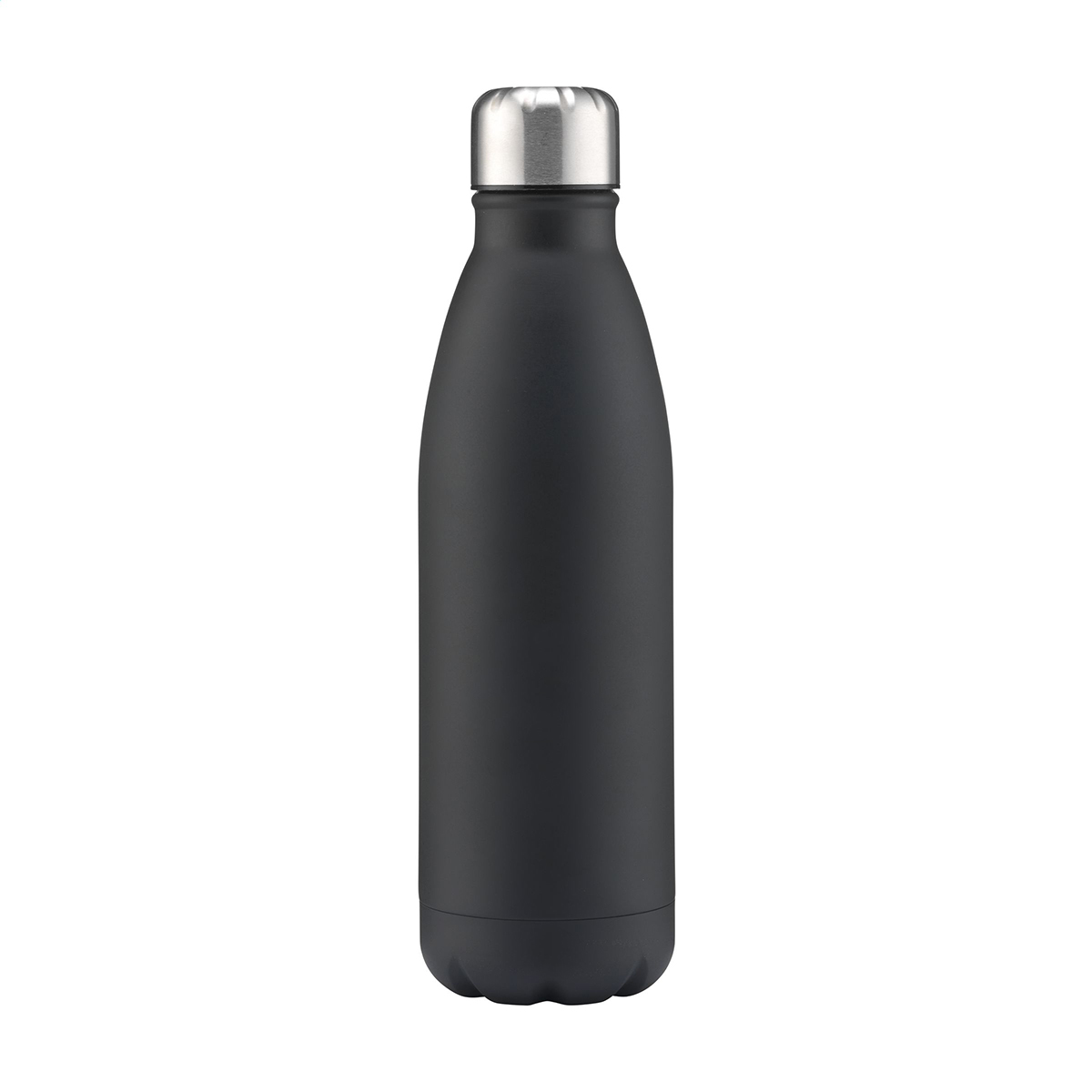 Waterfles-met-zilveren-schroefdop-Mat-RVS-750-ml-bedrukken-zwart