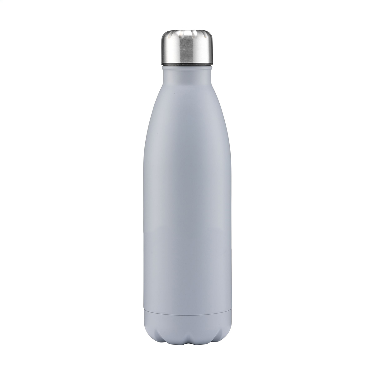 Waterfles-met-zilveren-schroefdop-Mat-RVS-750-ml-bedrukken-grijs