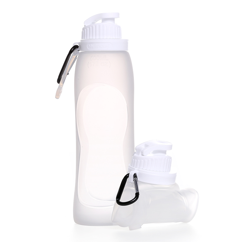 Duradis-opvouwbare-waterfles-Siliconen-500-ml-bedrukken-transparant