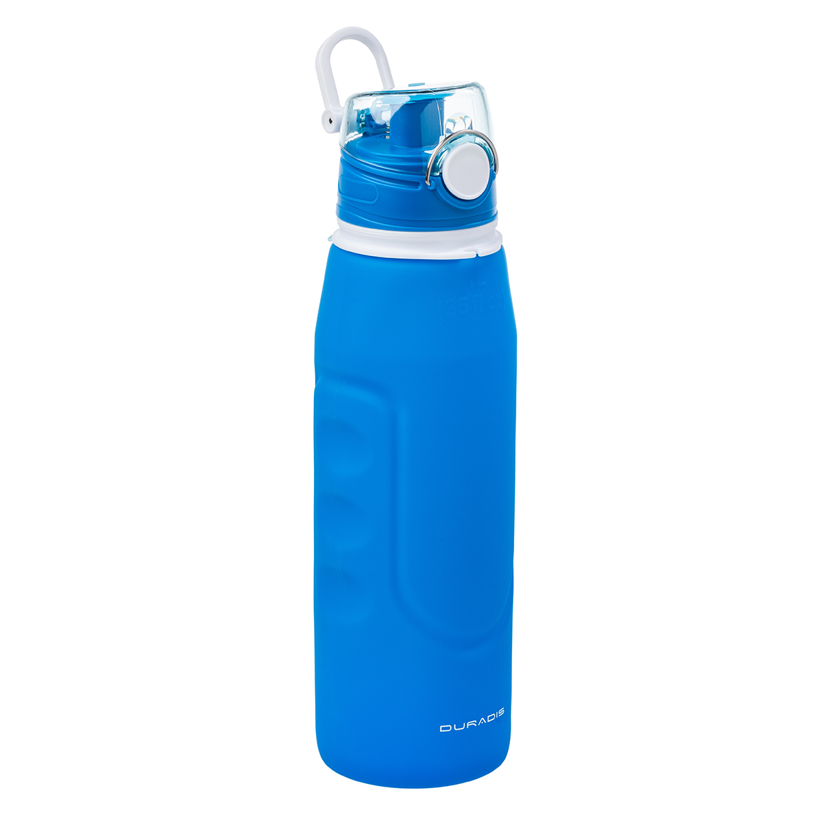 Duradis-siliconen-waterfles-Opvouwbaar-1-liter-bedrukken-blauw